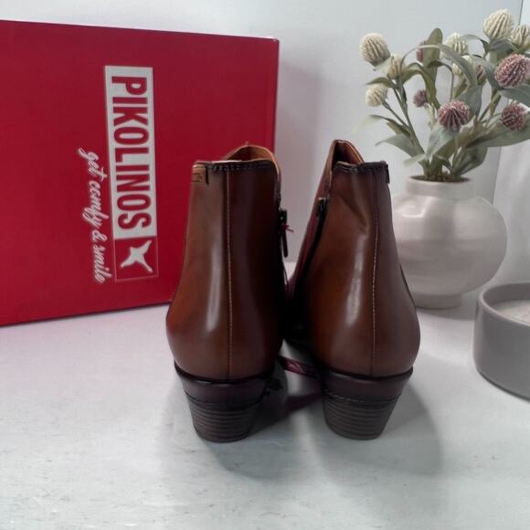 Pikolinos Rotterdam Leather Ankle Booties 902-8932 Brown Women 10.5/EU 41 NWB - Picture 7 of 11